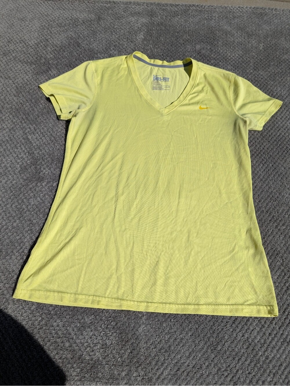 Nike Women's Neon Yellow Athletic T-Shirt Size Large Workout Activewear
